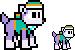 Size: 75x50 | Tagged: safe, artist:mega-poneo, dog, husky, pony, clothes, everest (paw patrol), hat, jacket, megapony, paw patrol, picture for breezies, pixel art, ponified, simple background, solo, sprite, style emulation, transparent background