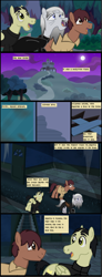 Size: 1280x3494 | Tagged: safe, artist:mr100dragon100, oc, oc:thomas the wolfpony, comic:a king's journey home, abandoned, comic, dark forest au's dracula, dark forest au's phantom of the opera (erik), hill, house, mare in the moon, moon, night