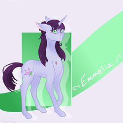 Size: 850x850 | Tagged: safe, artist:konomirose01, oc, oc only, oc:emmelia, pony, unicorn, female, jewelry, mare, necklace, offspring, parent:flash sentry, parent:twilight sparkle, parents:flashlight