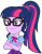 Size: 2213x2828 | Tagged: safe, artist:sketchmcreations, sci-twi, twilight sparkle, equestria girls, equestria girls specials, g4, my little pony equestria girls: better together, my little pony equestria girls: holidays unwrapped, the cider louse fools, :s, crossed arms, female, geode of telekinesis, glasses, high res, lidded eyes, magical geodes, ponytail, simple background, smiling, smirk, smug, solo, transparent background, vector, wavy mouth