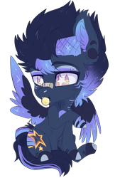 Size: 1679x2586 | Tagged: safe, artist:malicious-demi, oc, oc only, pegasus, pony, :p, chibi, ear piercing, pegasus oc, piercing, simple background, solo, tongue out, transparent background, wings