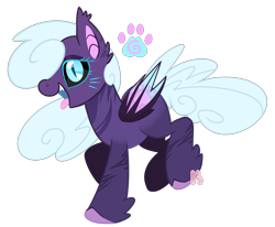 Size: 2451x2024 | Tagged: safe, artist:khimi-chan, oc, oc only, bat pony, pony, bat pony oc, bat wings, feathered fetlocks, high res, open mouth, paw prints, simple background, slit pupils, transparent background, wings
