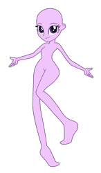 Size: 683x1171 | Tagged: safe, artist:gihhbloonde, oc, oc only, human, equestria girls, g4, bald, barefoot, base, feet, female, simple background, smiling, solo, transparent background