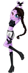 Size: 700x1820 | Tagged: safe, artist:gihhbloonde, oc, oc only, equestria girls, g4, boots, braid, clothes, eyelashes, female, fingerless gloves, gloves, high heel boots, one eye closed, shoes, shorts, simple background, smiling, solo, transparent background, wink
