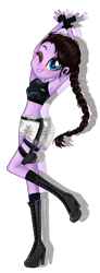 Size: 700x1900 | Tagged: safe, alternate version, artist:gihhbloonde, oc, oc only, equestria girls, g4, boots, braid, clothes, eyelashes, female, fingerless gloves, gloves, high heel boots, one eye closed, shoes, shorts, simple background, smiling, solo, transparent background, wink