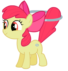 Size: 3217x3393 | Tagged: safe, artist:joemasterpencil, apple bloom, earth pony, pony, g4, season 2, the cutie pox, adorabloom, apple bloom's bow, bow, cute, female, filly, foal, full body, hair bow, high res, loop-de-hoop, red mane, red tail, simple background, smiling, solo, standing, tail, three quarter view, transparent background, vector