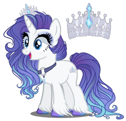Size: 1000x960 | Tagged: safe, artist:gihhbloonde, oc, oc only, pony, unicorn, base used, blue eyes, choker, clothes, crown, eyelashes, female, full body, hoof fluff, horn, jewelry, makeup, mare, offspring, open mouth, open smile, parent:fancypants, parent:rarity, parents:raripants, regalia, show accurate, simple background, smiling, solo, standing, tail, tiara, transparent background, unicorn oc, unshorn fetlocks