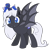 Size: 1200x1200 | Tagged: safe, artist:toyminator900, princess luna, oc, oc only, oc:stargazer, bat pony, pony, 2022 community collab, derpibooru community collaboration, bat pony oc, bat wings, blue eyes, cute, cute little fangs, ear fluff, ear piercing, ear tufts, earring, fangs, female, full body, jewelry, looking at you, mare, piercing, plushie, pointy ponies, show accurate, simple background, slit pupils, smiling, smiling at you, solo, spread wings, standing, tail, transparent background, white mane, white tail, wings