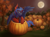 Size: 2250x1676 | Tagged: safe, artist:jewellier, idw, princess luna, alicorn, pony, g4, reflections, spoiler:comic, disguise, evil counterpart, evil luna, mirror universe, moon, night, pumpkin, solo, tree