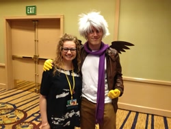 Size: 2048x1536 | Tagged: safe, artist:cinemabrony, gilda, human, g4, babscon, babscon 2015, clothes, cosplay, costume, irl, irl human, marÿke hendrikse, photo, scarf, voice actor
