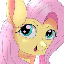 Size: 1080x1080 | Tagged: safe, artist:杏银花开, fluttershy, pegasus, pony, g4, female, looking at you, mare
