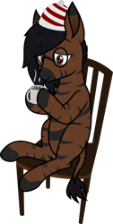 Size: 716x1418 | Tagged: safe, artist:chance35, derpibooru exclusive, oc, oc only, oc:inkwelt, pony, zebra, beanie, chair, chocolate, cup, drink, food, glasses, hat, hot chocolate, marshmallow, mug, solo, vector