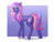 Size: 4670x3555 | Tagged: oc name needed, safe, artist:starshade, oc, oc only, earth pony, pony, 2021, commission, cute, earth pony oc, female, gradient background, green eyes, heart, heart eyes, lightly watermarked, mare, purple background, purple body, simple background, smiling, watermark, white background, wingding eyes