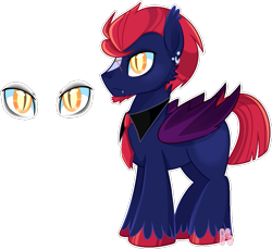 Size: 873x800 | Tagged: safe, artist:khimi-chan, oc, oc only, bat pony, pony, base used, bat pony oc, bat wings, ear piercing, earring, jewelry, male, necktie, piercing, simple background, slit pupils, solo, stallion, transparent background, wings