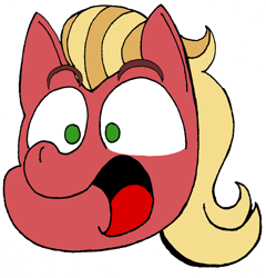 Size: 2376x2480 | Tagged: safe, artist:spoopygirl, sprout cloverleaf, earth pony, pony, g5, my little pony: a new generation, blonde, bust, digitally colored, green eyes, high res, male, open mouth, shocked, simple background, stallion, surprised, thick eyebrows, traditional art, white background