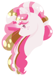 Size: 1024x1427 | Tagged: safe, artist:oneiria-fylakas, oc, oc:pink pepper, pony, bust, chibi, female, lineless, mare, portrait, simple background, solo, transparent background