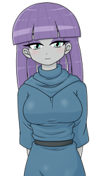 Size: 733x1280 | Tagged: safe, artist:batipin, part of a set, maud pie, equestria girls, g4, arm behind back, breasts, busty maud pie, female, looking at you, open mouth, simple background, smiling, solo, transparent background, when she smiles