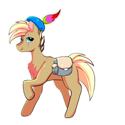 Size: 1000x1000 | Tagged: safe, artist:鳐, oc, oc only, oc:iosifchen, earth pony, pony, 2022 community collab, derpibooru community collaboration, bag, chest fluff, saddle bag, simple background, solo, transparent background