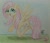 Size: 1260x1093 | Tagged: safe, artist:prinrue, fluttershy, g4, prancing, shadow, signature, smiling, solo, spread wings, traditional art, wings