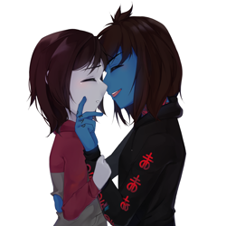 Size: 2500x2500 | Tagged: safe, artist:marikoaoki, equestria girls, g4, bring me the horizon, clothes, commission, duo, duo male, equestria girls-ified, eyes closed, gay, happy, high res, hoodie, kellin quinn, male, oliver sykes, open mouth, shipping, simple background, sleeping with sirens, tattoo, white background, ych result