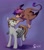 Size: 1717x1971 | Tagged: safe, artist:silentwulv, oc, oc only, oc:devin, oc:evening howler, bat pony, hybrid, pony, bat wings, cute, cute little fangs, fangs, female, flying, gradient background, happy, looking at each other, looking at someone, love, male, mare, oc x oc, patting, purple background, shipping, silentwulv is trying to murder us, simple background, smiling, stallion, straight, sweet dreams fuel, unshorn fetlocks, wholesome, wings