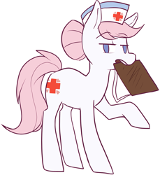 Size: 959x1047 | Tagged: safe, artist:ghost, nurse redheart, earth pony, pony, g4, female, hat, mare, nurse hat, simple background, solo, white background