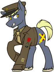 Size: 837x1121 | Tagged: safe, artist:ghost, oc, oc only, earth pony, pony, clothes, military uniform, simple background, solo, uniform, white background