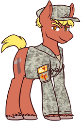Size: 830x1239 | Tagged: safe, artist:ghost, oc, oc only, earth pony, pony, clothes, male, military uniform, simple background, solo, stallion, uniform, white background