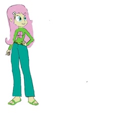 Size: 480x517 | Tagged: safe, fluttershy, equestria girls, g4, clothes, cutie mark, cutie mark on clothes, digital art, equestria girls-ified, fanfic art, sandals, simple background, solo, white background