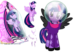 Size: 1394x990 | Tagged: safe, artist:faislittlewhiteraven, twilight sparkle, alicorn, pony, g4, astronaut, eyes closed, female, looking at you, mare, simple background, solo, spaceship, spacesuit, transparent background, twilight sparkle (alicorn), vector