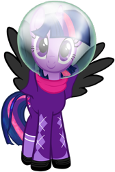 Size: 730x1089 | Tagged: safe, artist:faislittlewhiteraven, twilight sparkle, alicorn, pony, g4, astronaut, cropped, eyes closed, female, looking at you, mare, simple background, solo, space helmet, spacesuit, transparent background, twilight sparkle (alicorn), vector