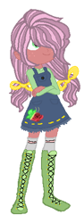 Size: 180x480 | Tagged: safe, artist:aunickakim, oc, oc only, oc:fluttering rose, equestria girls, g4, boots, child, clothes, crossed arms, dress, freckles, hair over one eye, offspring, parent:big macintosh, parent:fluttershy, parents:fluttermac, pigtails, shoes, simple background, solo, thigh boots, transparent background, twintails