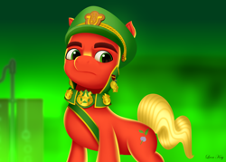 Size: 3500x2500 | Tagged: safe, artist:leonkay, sprout cloverleaf, earth pony, pony, g5, my little pony: a new generation, spoiler:my little pony: a new generation, emperor sprout, high res, male, solo, stallion