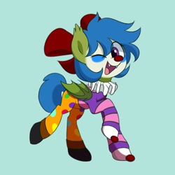 Size: 1800x1800 | Tagged: safe, artist:handgunboi, oc, bat pony, pony, bat pony oc, clown, clown makeup, clown nose, commission, red nose