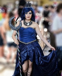 Size: 1080x1314 | Tagged: safe, artist:sarahndipity cosplay, princess luna, human, g4, bare shoulders, clothes, cosplay, costume, irl, irl human, photo, sleeveless, strapless