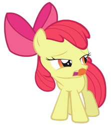 Size: 600x675 | Tagged: safe, artist:kuren247, apple bloom, earth pony, pony, g4, female, filly, licking, licking lips, simple background, solo, tongue out, transparent background, vector