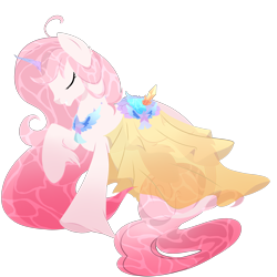 Size: 3700x3700 | Tagged: safe, artist:takan0, oc, oc only, original species, pond pony, closed species, female, high res, hoof fluff, long mane, long tail, simple background, solo, tail, transparent background