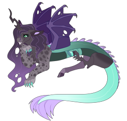 Size: 2000x1900 | Tagged: safe, artist:uunicornicc, oc, oc only, hybrid, interspecies offspring, offspring, parent:discord, parent:queen chrysalis, parents:discolis, simple background, solo, transparent background