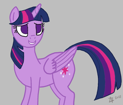 Size: 1239x1057 | Tagged: safe, twilight sparkle, alicorn, pony, g4, digital art, gray background, no pupils, simple background, solo, twilight sparkle (alicorn)