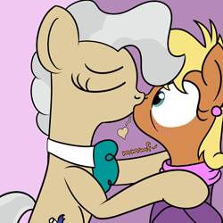 Size: 2000x2000 | Tagged: safe, artist:dafiltafish, mayor mare, ms. harshwhinny, earth pony, pony, g4, crack shipping, eyes closed, female, high res, kissing, lesbian, mare, mayorwhinny, shipping