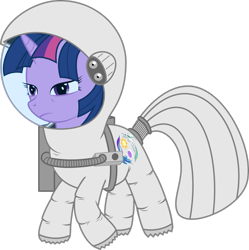 Size: 2442x2455 | Tagged: safe, artist:guille-x3, twilight sparkle, pony, unicorn, g4, astronaut, female, high res, mare, simple background, solo, spacesuit, transparent background, unicorn twilight