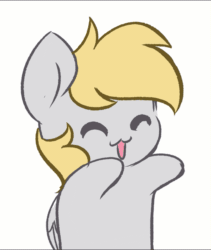 Size: 845x1000 | Tagged: safe, artist:kittyrosie, derpy hooves, pegasus, pony, g4, :3, >.<, animated, blushing, chibi, cute, derpabetes, gif, open mouth, solo, sweet dreams fuel, weapons-grade cute