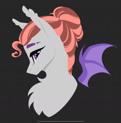 Size: 1640x1668 | Tagged: safe, artist:alrumoon_art, oc, oc only, oc:alruna moonrise, bat pony, pony, eyebrow slit, eyebrows, solo