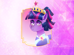 Size: 2560x1920 | Tagged: safe, artist:p+e-n, twilight sparkle, alicorn, pony, g4, big crown thingy, element of magic, jewelry, regalia, solo, twilight sparkle (alicorn)