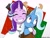 Size: 2048x1536 | Tagged: safe, artist:lightning-runner18, starlight glimmer, trixie, pony, unicorn, g4, animal costume, blushing, christmas, clothes, costume, eyes closed, grin, holiday, hug, reindeer costume, smiling, snow