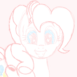Size: 500x500 | Tagged: safe, artist:legendoflink, pinkie pie, earth pony, pony, g4, heart eyes, looking at you, ms paint, simple background, smiling, wingding eyes