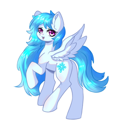 Size: 1280x1280 | Tagged: safe, oc, oc only, oc:cyan snow, pegasus, pony, female, simple background, solo, white background