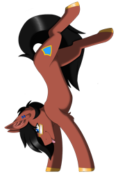 Size: 1555x2289 | Tagged: safe, artist:melodytheartpony, oc, oc only, oc:benjamin terrance tover, pony, glasses, handstand, piercing, simple background, solo, tongue piercing, transparent background, upside down