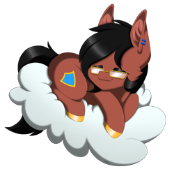 Size: 2138x2070 | Tagged: safe, artist:melodytheartpony, oc, oc only, oc:benjamin terrance tover, pony, cloud, cute, glasses, high res, on a cloud, simple background, sleeping, sleeping on a cloud, solo, transparent background