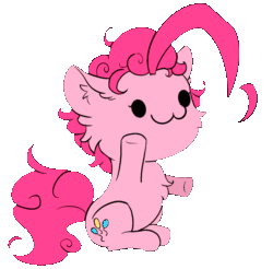 Size: 1117x1100 | Tagged: safe, artist:alcor, pinkie pie, earth pony, pony, g4, :3, animated, beady eyes, cheek fluff, chest fluff, chibi, cute, diapinkes, gif, simple background, sitting, solo, transparent background, waving arms